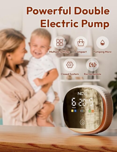 NCVI Extractor de leche eléctrico doble 8116, modo personalizable, succión, velocidad y succión de grado hospitalario